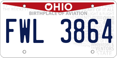 OH license plate FWL3864