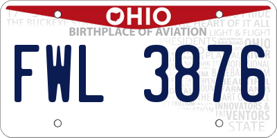 OH license plate FWL3876