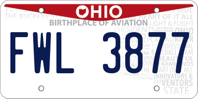 OH license plate FWL3877