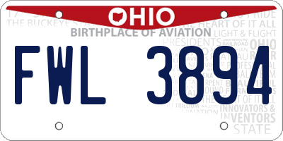 OH license plate FWL3894