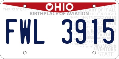 OH license plate FWL3915