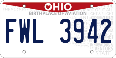 OH license plate FWL3942