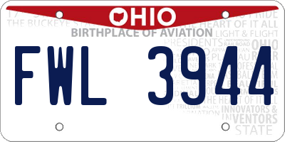 OH license plate FWL3944