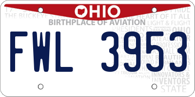 OH license plate FWL3953