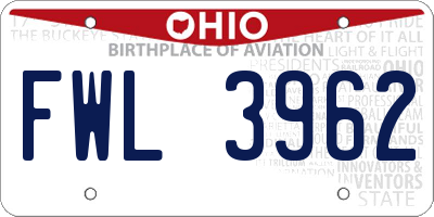 OH license plate FWL3962