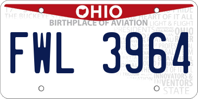 OH license plate FWL3964