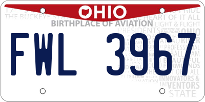 OH license plate FWL3967