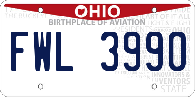 OH license plate FWL3990