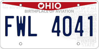 OH license plate FWL4041