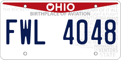 OH license plate FWL4048