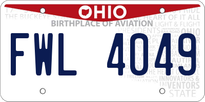 OH license plate FWL4049