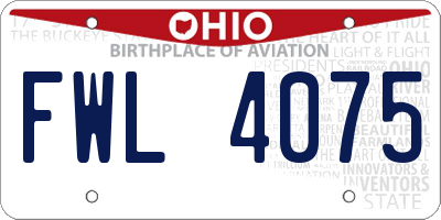 OH license plate FWL4075
