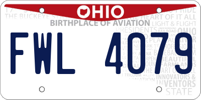 OH license plate FWL4079