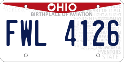 OH license plate FWL4126