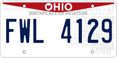 OH license plate FWL4129