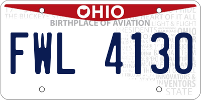 OH license plate FWL4130