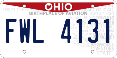 OH license plate FWL4131