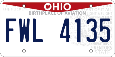 OH license plate FWL4135