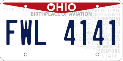 OH license plate FWL4141
