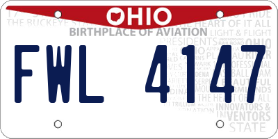 OH license plate FWL4147
