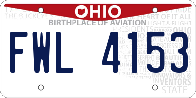 OH license plate FWL4153