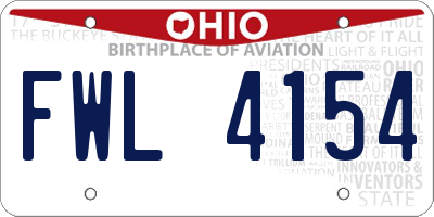 OH license plate FWL4154