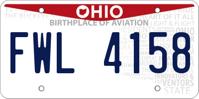 OH license plate FWL4158