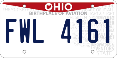 OH license plate FWL4161