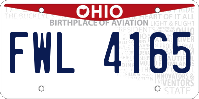 OH license plate FWL4165