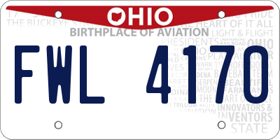 OH license plate FWL4170