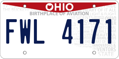 OH license plate FWL4171