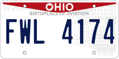 OH license plate FWL4174