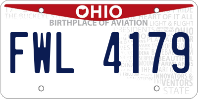 OH license plate FWL4179