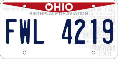 OH license plate FWL4219