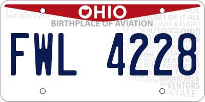 OH license plate FWL4228