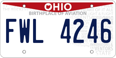 OH license plate FWL4246