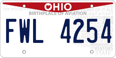 OH license plate FWL4254