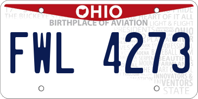 OH license plate FWL4273