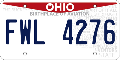 OH license plate FWL4276
