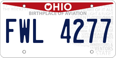 OH license plate FWL4277
