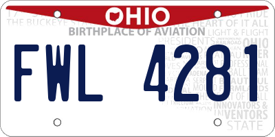 OH license plate FWL4281