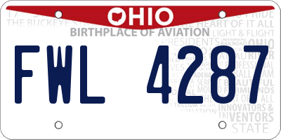 OH license plate FWL4287