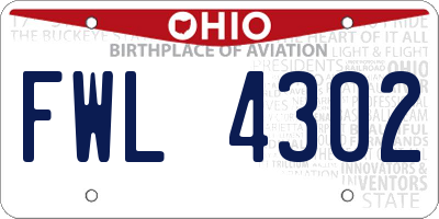 OH license plate FWL4302