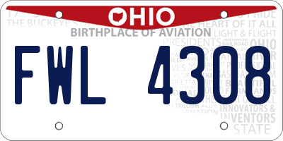 OH license plate FWL4308