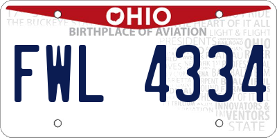 OH license plate FWL4334
