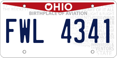 OH license plate FWL4341
