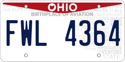 OH license plate FWL4364