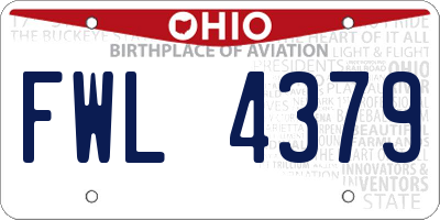 OH license plate FWL4379