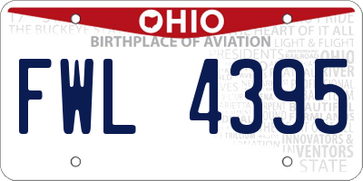 OH license plate FWL4395