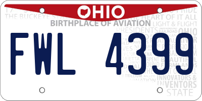 OH license plate FWL4399